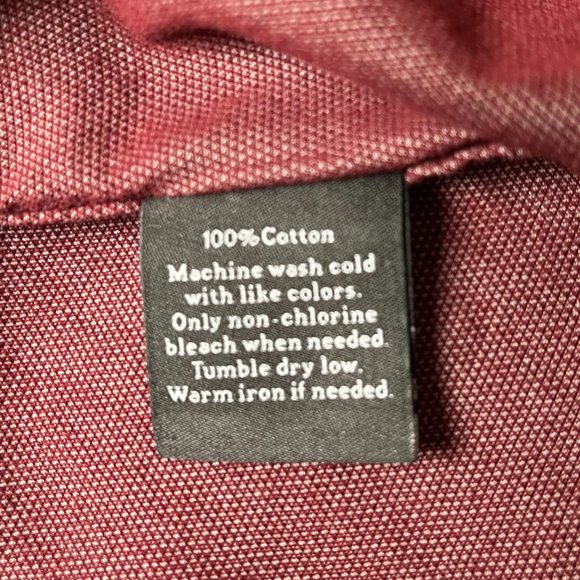 Rock & Republic Burgundy Button Up Long Sleeve Chambray Shirt Zip Pockets Size L - Picture 12 of 12